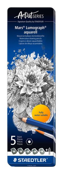 Produktbild: STAEDTLER Bleistifte Lumograph Aquarell Bleistifte, 6er Set, 5 Bleistifte + 1 Pinsel