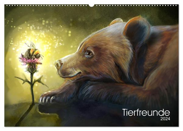 Tierfreunde (Wandkalender 2024 DIN A2 quer), CALVENDO Monatskalender