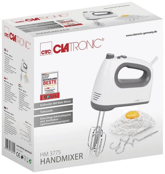 Produktbild: Clatronic HM 3775 Handmixer 400W Wei&szlig;