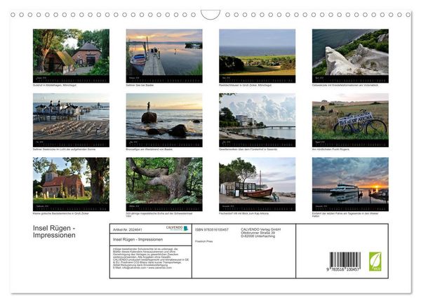 Produktbild: Insel R&uuml;gen - Impressionen (Wandkalender 2026 DIN A3 quer), CALVENDO Monatskalender