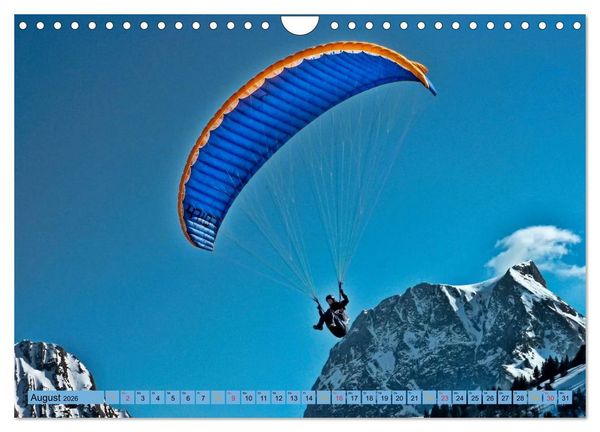 Produktbild: Frei sein - Paragliding (Wandkalender 2026 DIN A4 quer), CALVENDO Monatskalender