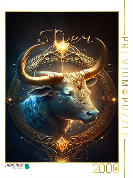CALVENDO Puzzle Stier 21. April - 21. Mai | 2000 Teile Lege-Größe 90x67cm Foto-Puzzle für glückliche Stunden