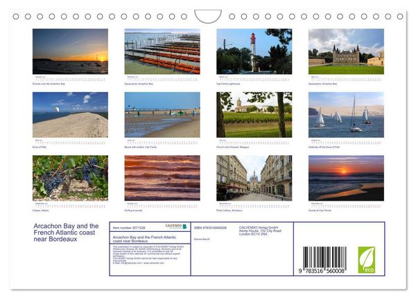 Produktbild: Arcachon Bay and the French Atlantic coast near Bordeaux (Wall Calendar 2026 DIN A4 landscape), CALVENDO 12 Month Wall Calendar