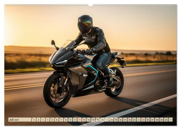 Produktbild: E-Motorrad-Biker (Wandkalender 2027 DIN A2 quer), CALVENDO Monatskalender