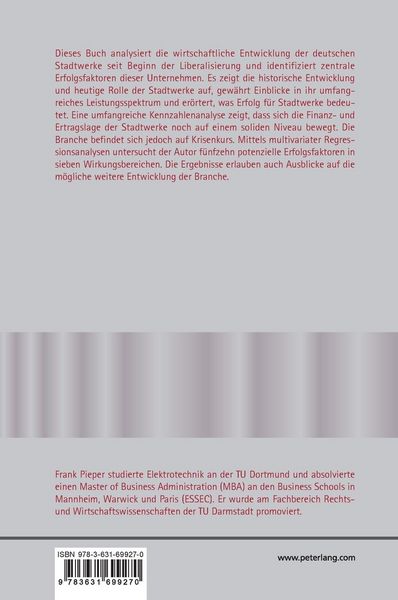 Produktbild: Finanzwirtschaftliche Erfolgsanalyse deutscher Stadtwerke