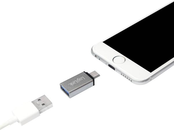 Produktbild: LogiLink USB 3.2 Gen 1 (USB 3.0) Adapter [1x USB-C&reg; Stecker - 1x USB 2.0 Buchse Micro-B, USB 3.2 Gen 1 Buchse A (USB 3.0)] AU0040