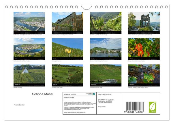 Produktbild: Sch&ouml;ne Mosel (Wandkalender 2026 DIN A4 quer), CALVENDO Monatskalender
