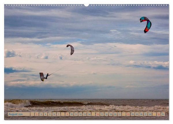 Produktbild: Kitesurfen - &uuml;ber den Wellen (hochwertiger Premium Wandkalender 2026 DIN A2 quer), Kunstdruck in Hochglanz