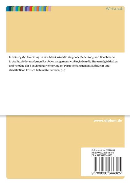 Produktbild: Der Benchmarkansatz im Portfoliomanagement