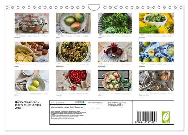 Produktbild: K&uuml;chenkalender - lecker durch dieses Jahr (Wandkalender 2026 DIN A4 quer), CALVENDO Monatskalender