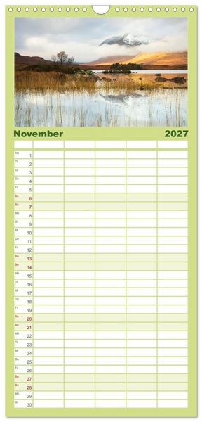 Produktbild: Familienplaner 2027 - Stille Naturmomente mit 5 Spalten (Wandkalender, 21 x 45 cm) CALVENDO