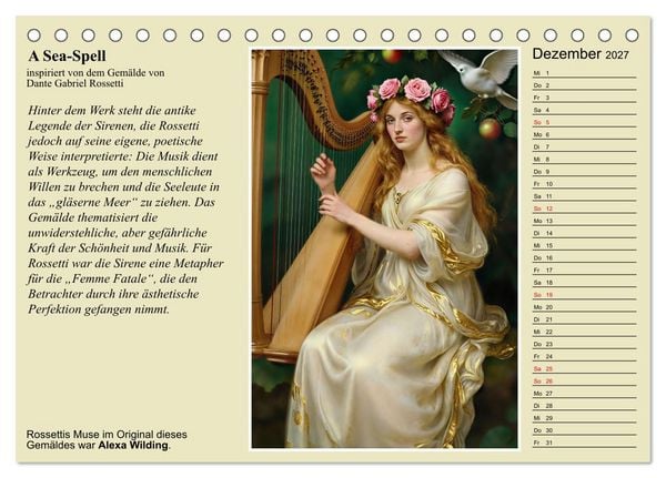 Produktbild: Rossettis Musen, neue Bilder zu symbolistischen Traumwelten (Tischkalender 2027 DIN A5 quer), CALVENDO Monatskalender