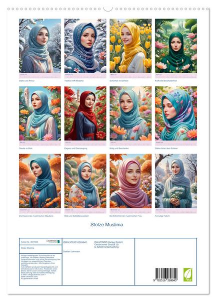 Produktbild: Stolze Muslima (hochwertiger Premium Wandkalender 2026 DIN A2 hoch), Kunstdruck in Hochglanz