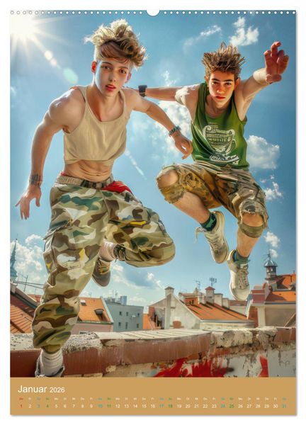 Produktbild: Urbanes Freerunning (hochwertiger Premium Wandkalender 2026 DIN A2 hoch), Kunstdruck in Hochglanz