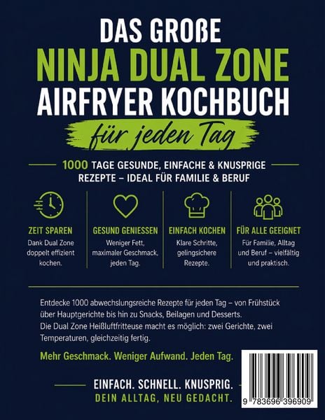 Produktbild: Das gro&szlig;e Ninja Dual Zone Airfryer Kochbuch f&uuml;r jeden Tag