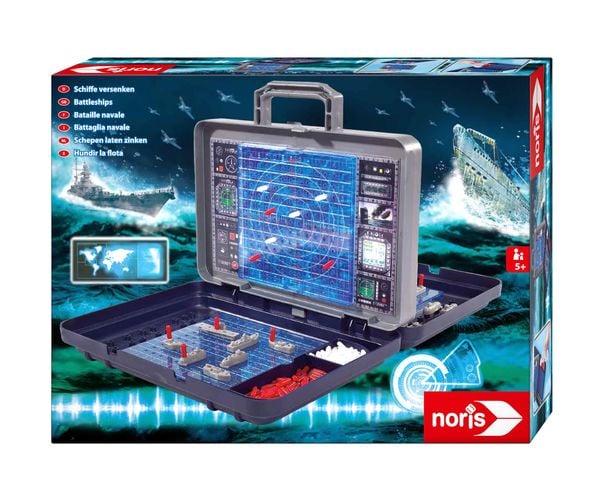 Noris 606100335 - Schiffe Versenken, Reiseversion, Koffer, Spieleklassiker