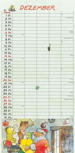 Produktbild: Janosch 2026 Familienplaner - Familien-Timer - Termin-Planer - Kinder-Kalender - Familien-Kalender - 22x45