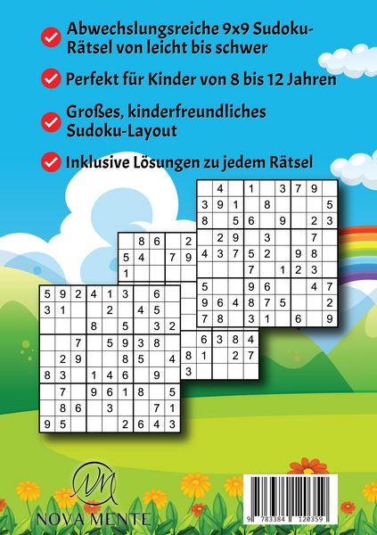 Produktbild: Sudoku R&auml;tselbuch f&uuml;r Kinder ab 8 Jahren
