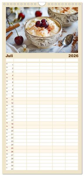 Produktbild: Familienplaner 2026 - Alles Reis oder was?! - Ideen f&uuml;r s&uuml;&szlig;e und herzhafte Reisgerichte mit 5 Spalten (Wandkalender, 21 x 45 cm) CALVENDO