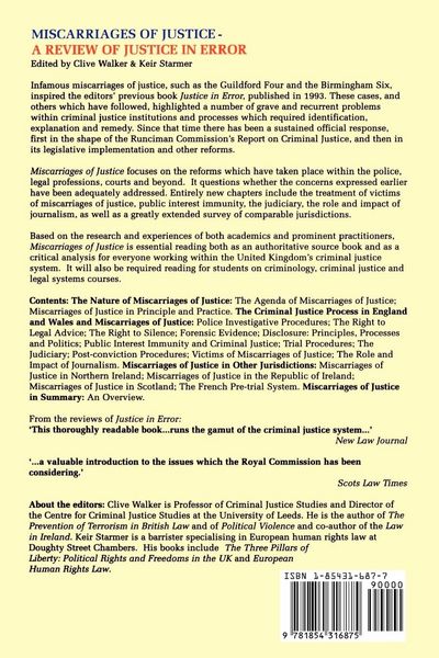 Produktbild: Miscarriages of Justice (a Review of Justice in Error)