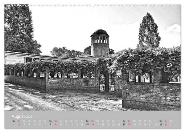 Produktbild: Potsdam schwarz auf wei&szlig; (hochwertiger Premium Wandkalender 2026 DIN A2 quer), Kunstdruck in Hochglanz