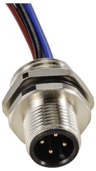 Produktbild: TRU COMPONENTS TC-12833040 Sensor/Aktor Einbaustecker M12 Stecker, Einbau 0.5 m Polzahl Sensoren: 4 1 St.
