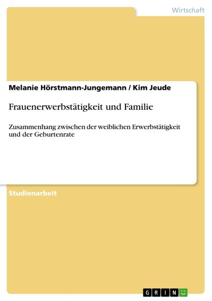 Produktbild: Frauenerwerbst&auml;tigkeit und Familie