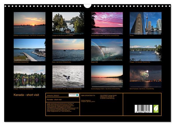 Produktbild: Kanada - short visit (Wandkalender 2026 DIN A3 quer), CALVENDO Monatskalender