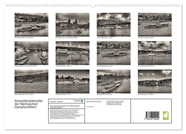 Produktbild: Schaufelraddampfer der S&auml;chsischen Dampfschiffahrt (hochwertiger Premium Wandkalender 2026 DIN A2 quer), Kunstdruck in Hochglanz