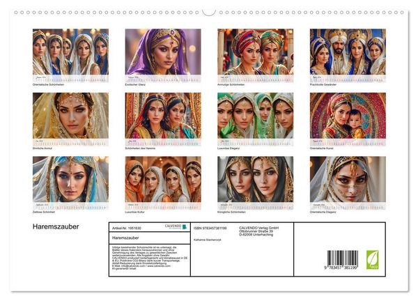 Produktbild: Haremszauber (hochwertiger Premium Wandkalender 2026 DIN A2 quer), Kunstdruck in Hochglanz
