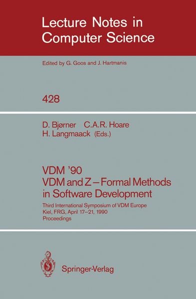 Produktbild: VDM '90. VDM and Z - Formal Methods in Software Development