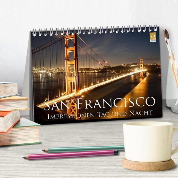 Produktbild: San Francisco Impressionen Tag und Nacht (Tischkalender 2026 DIN A5 quer), CALVENDO Monatskalender