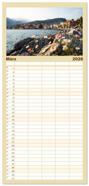 Produktbild: Familienplaner 2026 - Nago-Torbole, der sch&ouml;ne Norden vom Gardasee mit 5 Spalten (Wandkalender, 21 x 45 cm) CALVENDO