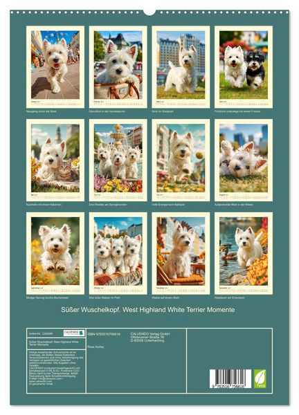 Produktbild: S&uuml;&szlig;er Wuschelkopf. West Highland White Terrier Momente (hochwertiger Premium Wandkalender 2027 DIN A2 hoch), Kunstdruck in Hochglanz