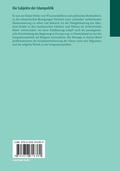 Produktbild: Die Subjekte der Islampolitik