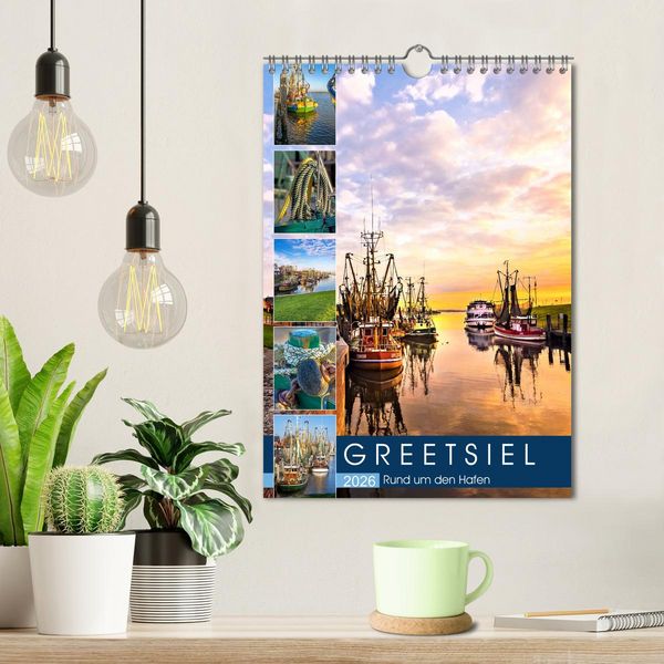 Produktbild: GREETSIEL Rund um den Hafen (Wandkalender 2026 DIN A4 hoch), CALVENDO Monatskalender