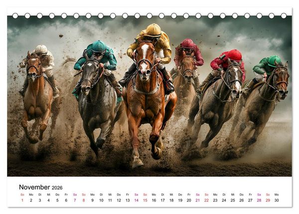 Produktbild: Pferderennen (Tischkalender 2026 DIN A5 quer), CALVENDO Monatskalender