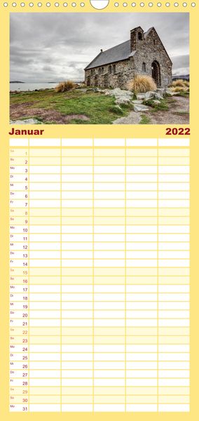 Produktbild: Familienplaner Neuseeland - Attraktiver S&uuml;den (Wandkalender 2022 , 21 cm x 45 cm, hoch)