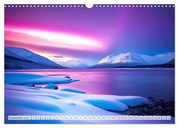 Produktbild: Traumhafte Polarlichter . Licht, Schnee und Eis hoch im Norden (Wandkalender 2026 DIN A3 quer), CALVENDO Monatskalender