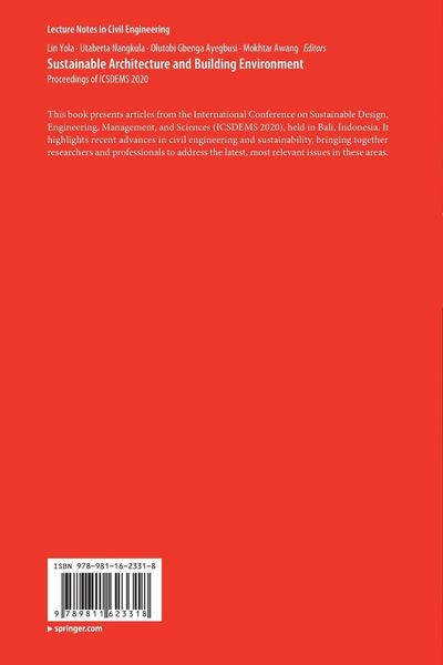 Produktbild: Sustainable Architecture and Building Environment