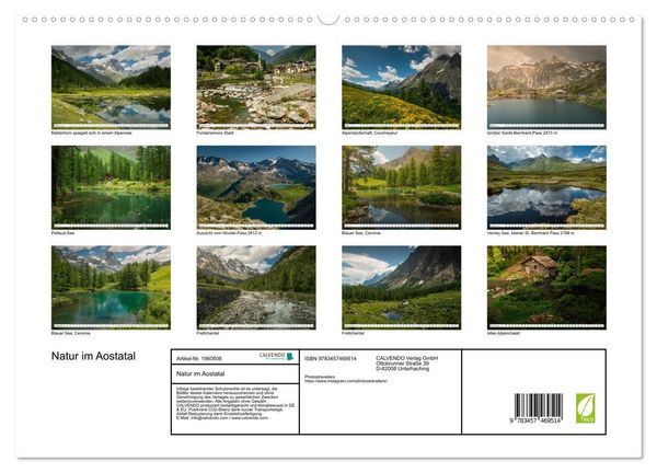 Produktbild: Natur im Aostatal (hochwertiger Premium Wandkalender 2026 DIN A2 quer), Kunstdruck in Hochglanz