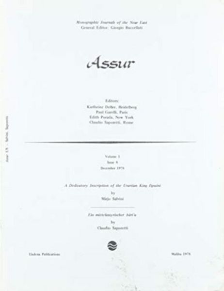 Produktbild: A Dedicatory Inscription of the Urartian King Ispuini; Ein Mittelassyrischer ba'iru