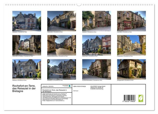 Produktbild: Rochefort-en-Terre, das Reiseziel in der Bretagne (hochwertiger Premium Wandkalender 2026 DIN A2 quer), Kunstdruck in Hochglanz