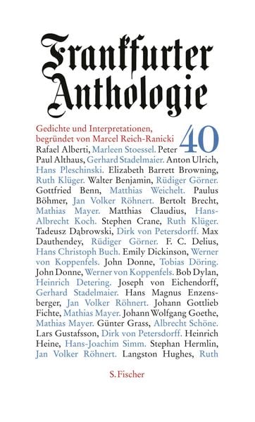 Frankfurter Anthologie, Gebundene Ausgabe von , S. Fischer Verlag, 978-3-10-397268-9