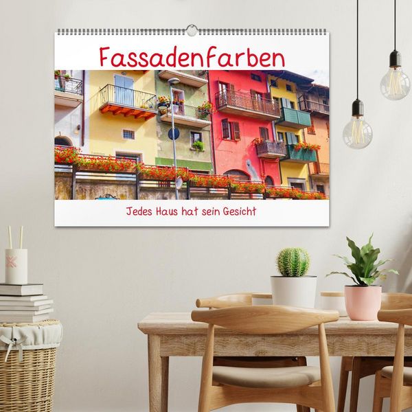 Produktbild: Fassadenfarben, jedes Haus hat sein Gesicht. (Wandkalender 2026 DIN A2 quer), CALVENDO Monatskalender