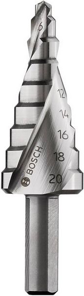 Produktbild: Bosch Accessories 2609255115 HSS Stufenbohrer Gesamtl&auml;nge 75mm 3-Fl&auml;chenschaft 1St.