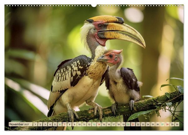 Produktbild: Nashornv&ouml;gel (hochwertiger Premium Wandkalender 2027 DIN A2 quer), Kunstdruck in Hochglanz