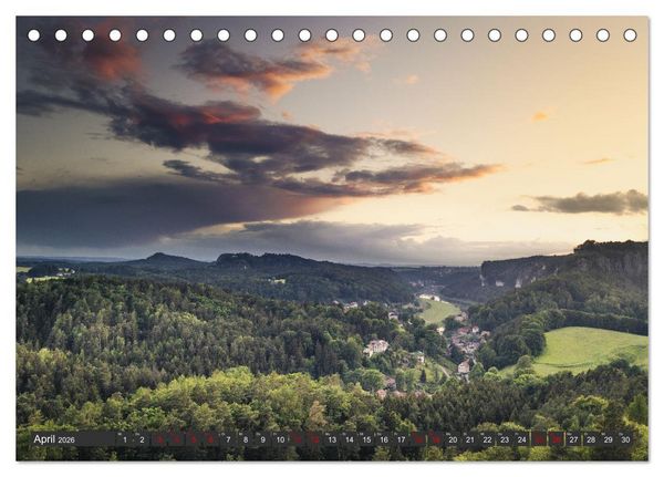 Produktbild: Die S&auml;chsische Schweiz / Faszination Sandsteingebirge (Tischkalender 2026 DIN A5 quer), CALVENDO Monatskalender