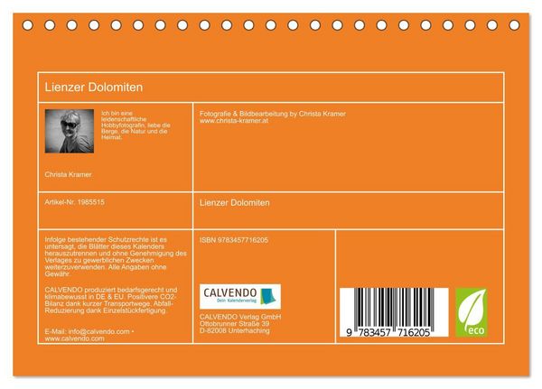 Produktbild: Lienzer Dolomiten (Tischkalender 2026 DIN A5 quer), CALVENDO Monatskalender