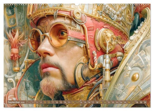 Produktbild: Dieselpunk - Portraits von Menschen und Tieren (hochwertiger Premium Wandkalender 2026 DIN A2 quer), Kunstdruck in Hochglanz